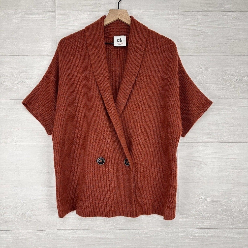 Cabi Rosewood Cardigan Sweater Size Small Chunky Ribbed Oversized Boxy #3162